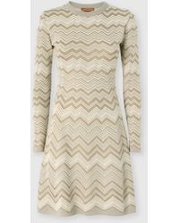 Missoni - Zig Zag Viscose And Wool Crewneck Dress - Lyst