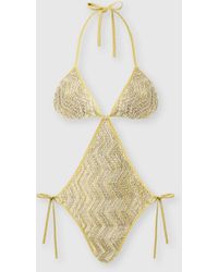 Missoni - Zigzag Mesh Trikini With Sequins - Lyst