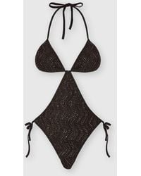 Missoni - Zigzag Mesh Trikini With Sequins - Lyst