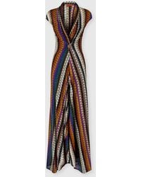 Missoni - Long Striped Dress With Lurex - Lyst