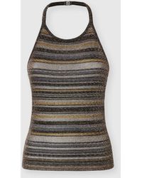Missoni - Striped Viscose Lamé Top With Halter Neck - Lyst