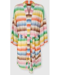 Missoni - Short Kimono Cover-Up With Dégradé Zigzag Pattern - Lyst