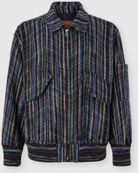 Missoni - Wool And Viscose Bomber Jacket With Pockets, & Multicoloured - Lyst