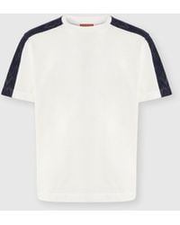 Missoni - Cotton Crewneck T-Shirt With Chevron Insert - Lyst