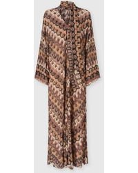 Missoni - Long Lamé Viscose Dress With Removable Sash - Lyst
