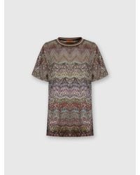 Missoni - Short Sleeve T-Shirt With Zigzag And Sequins - Lyst