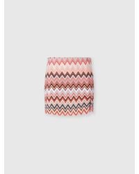 Missoni - Minirock Aus Baumwolle Und Viskose Mit Zick-Zack Und Schlitz, Damen, Größe - Lyst