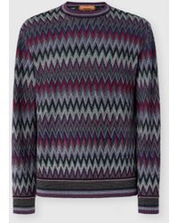 Missoni - Crew Neck Sweater With 3D Zigzag Pattern - Lyst