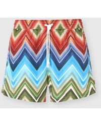 Missoni - Mid-Length Swim Shorts With Macro Zigzag Print - Lyst