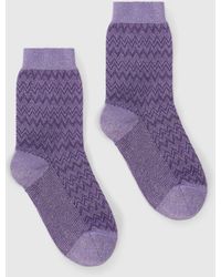 Missoni - Short Lamé Knit Socks With Zigzag Pattern - Lyst