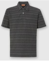 Missoni - Short Sleeve Cotton Polo With Zigzag Pattern - Lyst