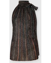 Missoni - Ribbed Viscose Lamé Sleeveless Top With Scarf Collar - Lyst