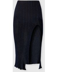 Missoni - Ribbed Viscose Lamé Midi Skirt With Slit - Lyst