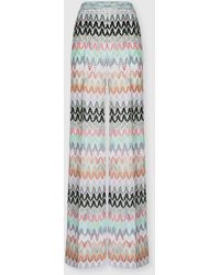 Missoni - Wide Viscose And Cotton Lamé Trousers With Lace Motif - Lyst