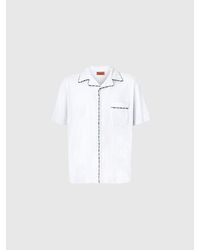 Missoni - Bowlingshirt Aus Zick-Zack-Baumwollfrottee Mit Kontrastierenden Profilen, Herren, Größe - Lyst