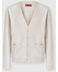 Missoni - Wool And Cotton Chevron Cardigan With Pockets - Lyst