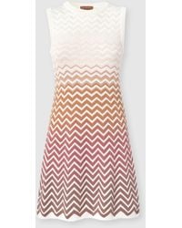 Missoni - Sleeveless Chevron Dégradé Cotton And Viscose Mini Dress - Lyst