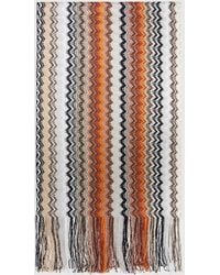 Missoni - Viscose Blend Scarf With Chevron Pattern And Fringes - Lyst