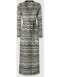 Missoni - Long Chevron Viscose-Blend Cardigan With Belt - Lyst