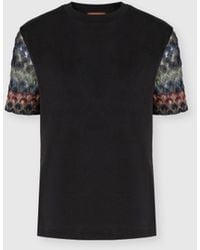 Missoni - Cotton Crewneck T-Shirt With Chevron Details - Lyst