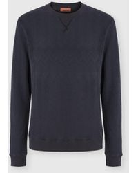 Missoni - Crew-Neck Cotton And Viscose Sweatshirt With Tone-On-Tone Zigzag Pattern - Lyst