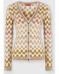 Missoni - Slim Viscose Lamé Cardigan With Lace Motif - Lyst