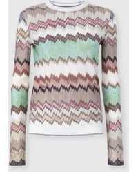 Missoni - Viscose Lamé Crewneck Sweater With Contrast Trim - Lyst