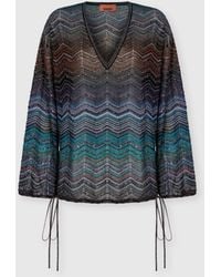 Missoni - Chevron Lamé Viscose Blouse With Sequins - Lyst