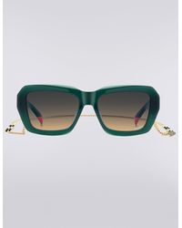 Missoni - Square Acetate Sunglasses With A Metal Chain - Lyst
