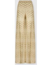 Missoni - Wide Fishnet Trousers With Zigzag Pattern And Sequins - Lyst