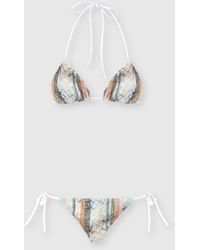 Missoni - Multi-Technique Mixed Viscose Lamé Bikini - Lyst