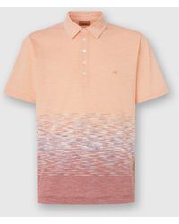 Missoni - Poloshirt Aus Geflammtem Baumwoll- Und Leinen-Poloshirt Mit Zickzack-Stickerei, Herren, & Rot, Größe - Lyst