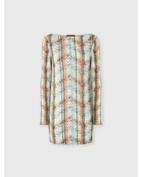 Missoni - Multi-Technique Mixed Viscose Lamé Mini Dress With Boat Neck - Lyst