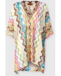 Missoni - Short Kaftan With V-Neckline And Printed Pattern - Lyst
