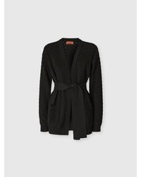 Missoni - Chevron Cotton And Viscose Cardigan With Belt - Lyst
