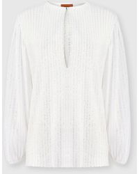 Missoni - Ribbed Viscose Lamé Blouse With Sequins - Lyst