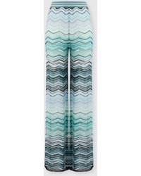 Missoni - Wide Chevron Lamé Viscose Trousers With Sequins - Lyst