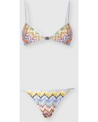 Missoni - Viscose Lamé Bikini With Front-Closure Top - Lyst