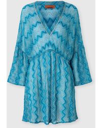 Missoni - Robe Couvrante En Viscose Lamé Zigzag À Manches Larges, Femme, Taille - Lyst