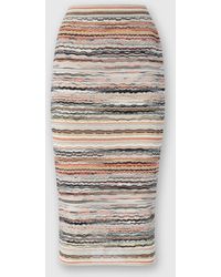 Missoni - Jupe Midi En Viscose Lamée Embossée À Motif Vague, Femme, Taille - Lyst