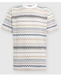 Missoni - T-Shirt With Zig Zag Motif And Back Logo - Lyst