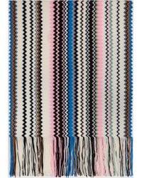 Missoni - Zig Zag Wool-Blend Scarf With Fringes - Lyst