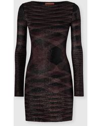 Missoni - Long-Sleeve Mini Dress With Flame Pattern - Lyst