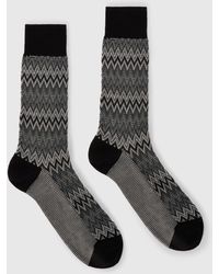 Missoni - Mid-Length Cotton-Blend Socks With Dégradé Zigzag - Lyst