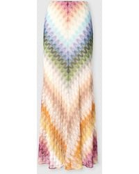 Missoni - Long Viscose Skirt With Lace Motif - Lyst