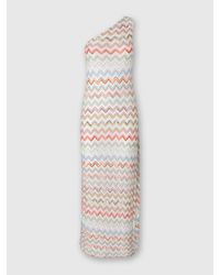Missoni - Long One-Shoulder Dress With 3D Zig Zag Lamé - Lyst