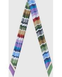 Missoni - Pure Silk Multipurpose Headband With Print And Logo - Lyst
