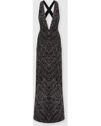 Missoni - Long Dress With V-Neck And Check Pattern - Lyst