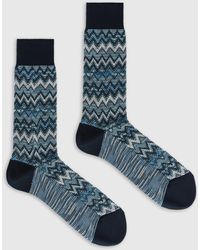 Missoni - Calzini Medi Misto Cotone Zig Zag E Linee, Uomo, Taglia - Lyst