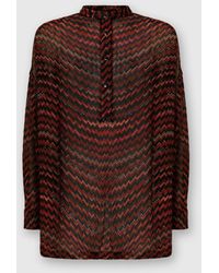 Missoni - Blouse With Mandarin Collar And Zigzag Pattern - Lyst